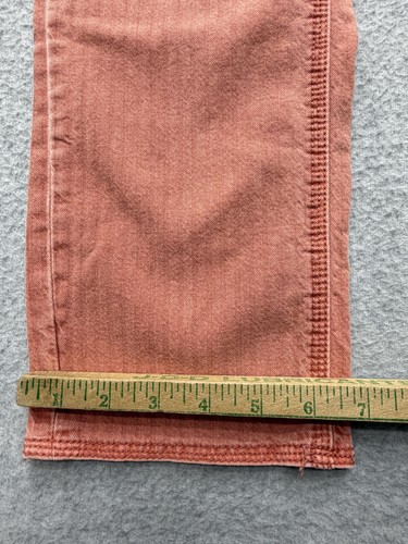 Anthropologie Pants Womens 27 Orange Herringbone Cargo Straight Leg Stretch - Afbeelding 8 van 15