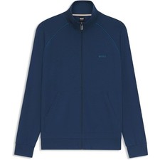 Giacca Hugo Boss uomo aperta blu mix & match zip manica lunga cotone zip