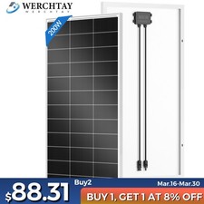 200W Solar Panel Mono 12V Battery Charge RV PV Home Off-Grid Battery Power Grid