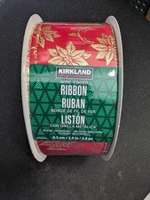 KIRKLAND Ribbon Wire Edged Christmas Ribbon 2.5  x 50 yards red