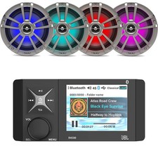 JBL AM/FM/WB Bluetooth Stereo Digital Media Radio, 4x 6.5" 225W LED Boat Speaker