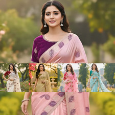 Saree Blouse Bollywood Party Wear Indian Pakistani New Sari Wedding Designer