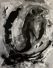 Original Painting By Chris Butler Acrylic On Canvas 20x16 B&W