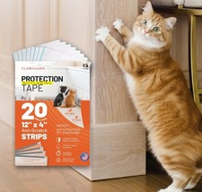 CLAWGUARD 20pk 12x4" Pre-Cut Scratch Protector Strips for Doors/Furniture