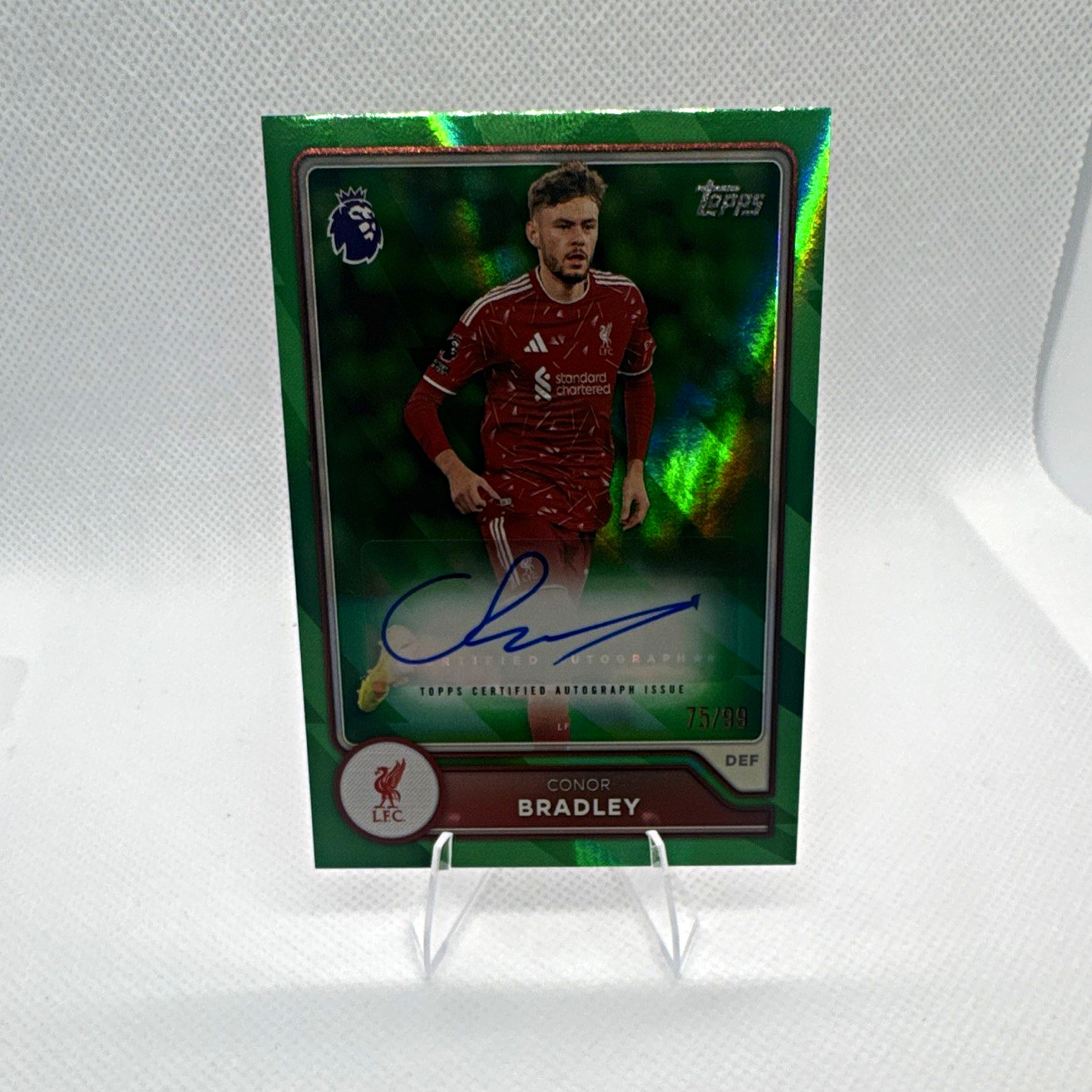 Topps Merlin Chrome 2021-22 Autographs Conor Bradley RC Auto A-CB Liverpool