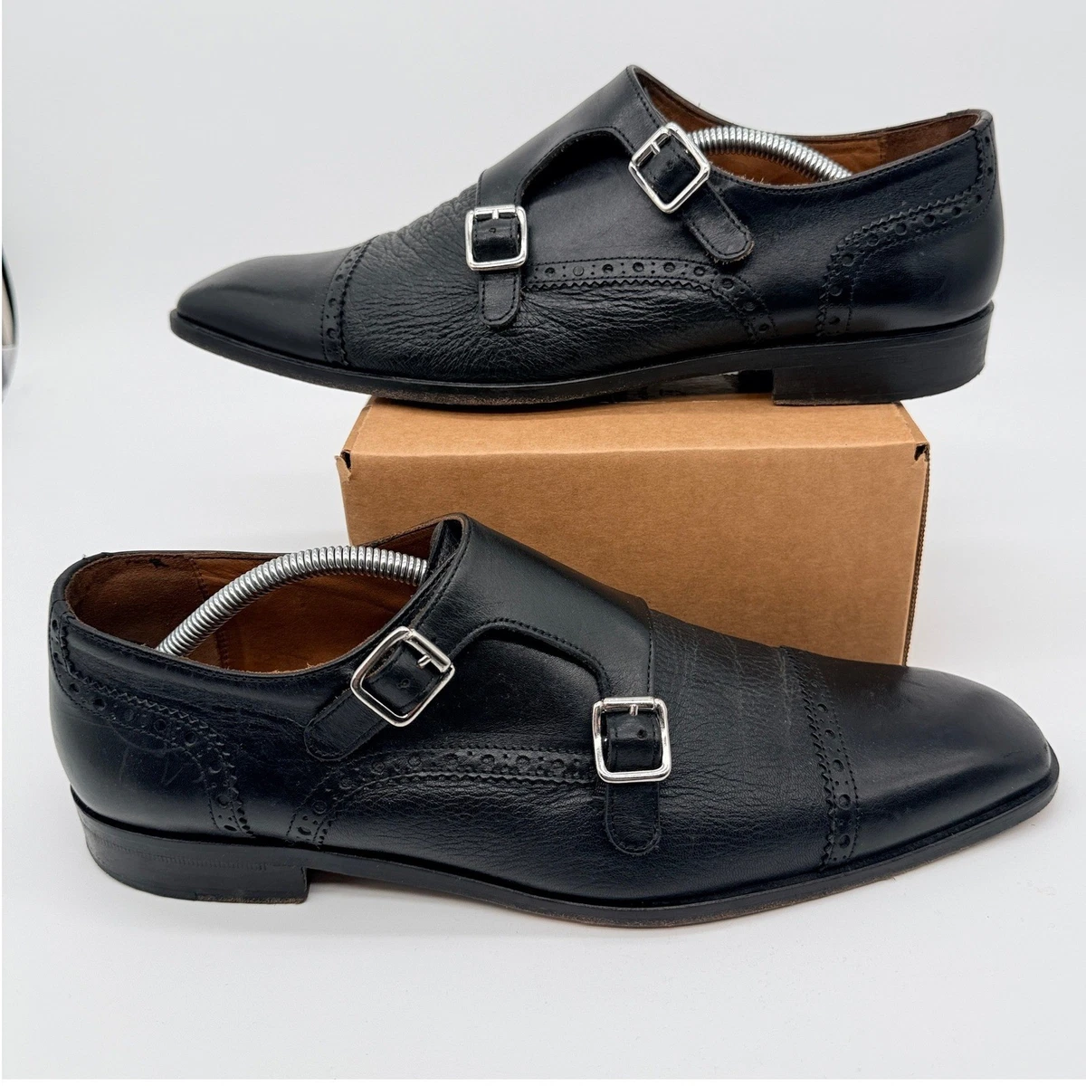 Massimo Matteo Single Monk Strap Men’s Shoe 8.5M Made In Italy Black Leather NWB Dress Men main image 3