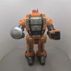 Vintage 7" Robot Walker Armor Suit Hap-p-kid Action Figure Orange Alien Toy