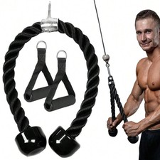 Triceps Rope Cable Machine Attachment Set With Handles For Home Gym