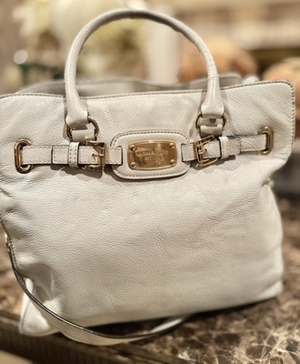 michael kors handbag cream used leather