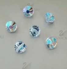 Vintage Swarovski 5101 8mm Tablet Lentil Pill Bead, Lavender AB 12pcs Rare