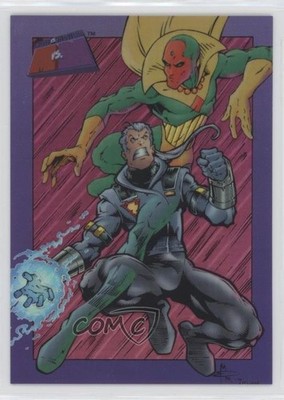 1997 Fleer Marvel vs WildStorm Hero Battles Refractor Winter vs Vision #10 0kg8