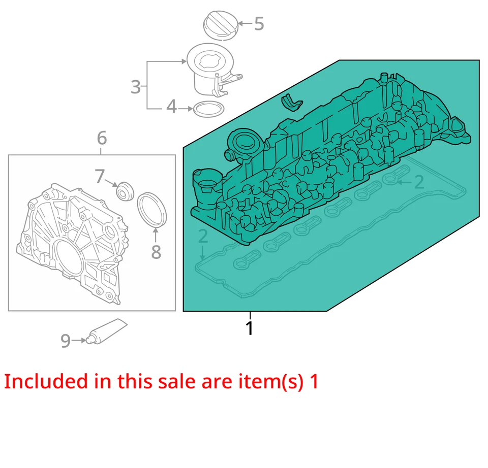 Cubierta de válvula de motor diésel 11128578811 OEM para BMW 535I N57 3.0 2009-2017 Foto 4 de 4