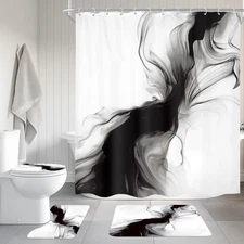 Set Completo Para Bano Cortina Con Ganchos Y Accesorios Modernos Nuevo