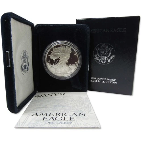 1996 P American Silver Eagle Bullion Proof $1 Coin Collectible OGP COA