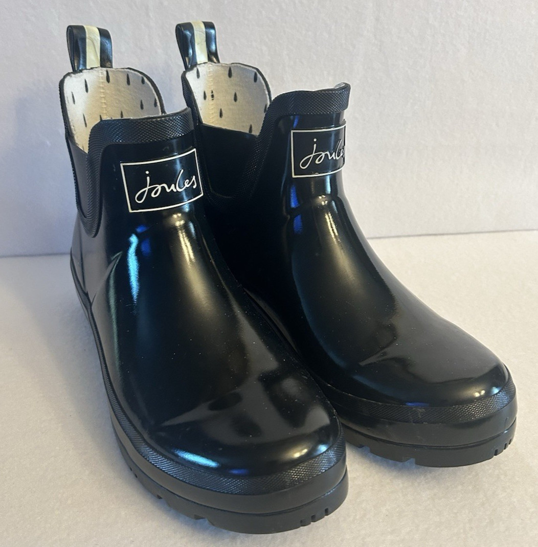 Joules Rosalind Wellibob Gloss Rain Boot Women's Size 9 Black