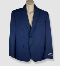 Perry Ellis Men's Blue Solid Modern-Fit Nested Suit Separate Jacket Size 38R
