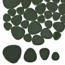 200g Pebble Ceramic Mosaic Tiles for Crafts Ceramic Tiles Pieces, Light Green