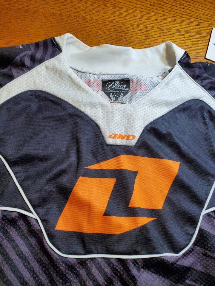 Camiseta deportiva de malla One Industries Defcon Atom Motocross MTX talla XL negra naranja blanca Foto 4 de 4