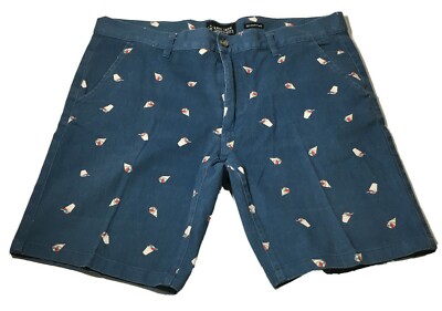Raw Yarn Industries Blue Snow Cones Shorts Size 37 Stretch Twill Vacation Wear