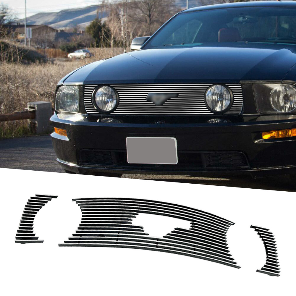 2005-2009 Ford Mustang GT V8 Chrome Billet Grille Insert with Logo