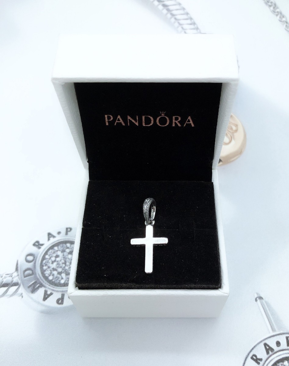 NEW Authentic PANDORA 925 Ale Silver Cross Heart CZ Charm