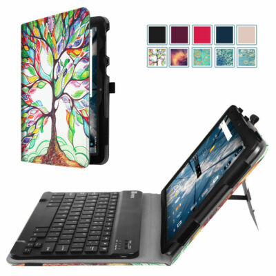 For AT&T Primetime 10''4G LTE 2017 Wireless Bluetooth Keyboard Case Leather Cover