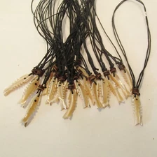 WHOLESALE LOT 20 PCS Bone Fish Natural Shell Pendant Necklaces Adjustable
