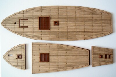 Heller Santa Maria 1:75 - laser cut wooden deck for model