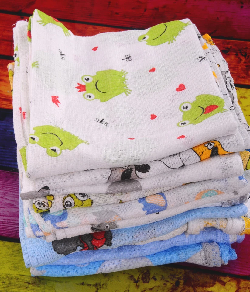 LA BORTINI Pañales de gasa Pañales de tela Pañales para escupir Pañales de algodón 70x80 Toallitas para bebés Pañales para escupir