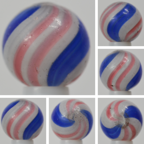 Handmade Peppermint Swirl Marble, 9/16 in, Near Mint+, Germany 1860-1920, S1430 - Picture 1 of 7