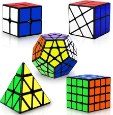 Speed Cube Set, Puzzle Cube, Magic Cube 2X2 4X4 Pyraminx Pyramid Megaminx Fenghu