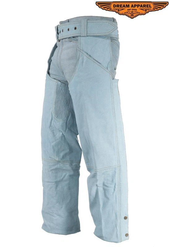 Cordones de cuero de mezclilla azul premium para hombre de motociclista en la parte posterior para un mayor ajuste Foto 4 de 4