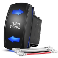 Nilight Turn Signal Switch Blue 4Pin On-Off-On Laser Etched SPDT Toggle Rocker S