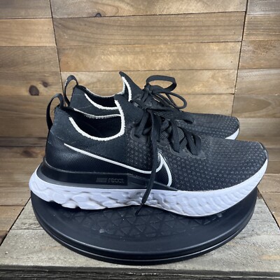 Nike Men s size 7.5 React Infinity FK Flyknit Running Shoes Athletic Black