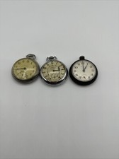Lot Of 3 Vintage Pocket Watches - For Parts/Repair- Sturdy, Everbrite  Unknown