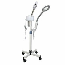 Portable 2 in 1 Facial Steamer 5X Magnifying Lamp Hot Ozone Machine Spa Salon