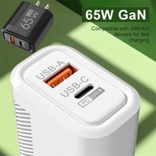 65W PD + USB A Fast Wall Charger Type C Cable For Samsung A16 A15 A25 A35 A55 5G