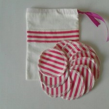 Set 10 Reusable Makeup Pads Eco friendly Cotton Wash Bag face pads organic