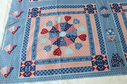 6 Vintage Cheater Blocks Patchwork Pillow Panel Cottagecore Country 80s 16"