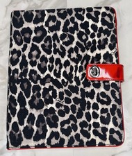 Coach Leopard Red Trim iPad Case 9.5 x 7.5 Patent Leather Fabric