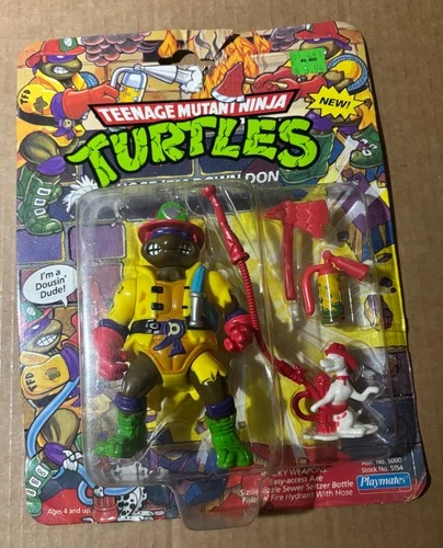VTG Teenage Mutant Ninja Turtles TMNT HOSE 'EM DOWN DON 1991 complete w/cardback