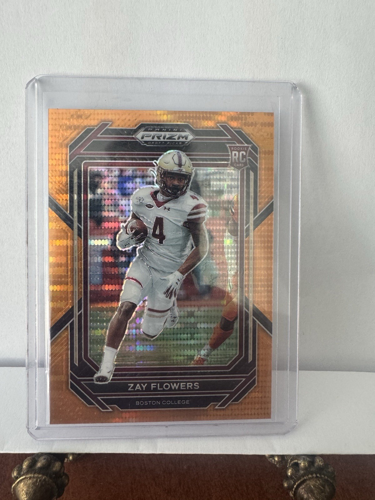 2023 Zay Flowers Panini Prizm Draft Picks Orange Pulsar /49 #143 RC Rookie Card