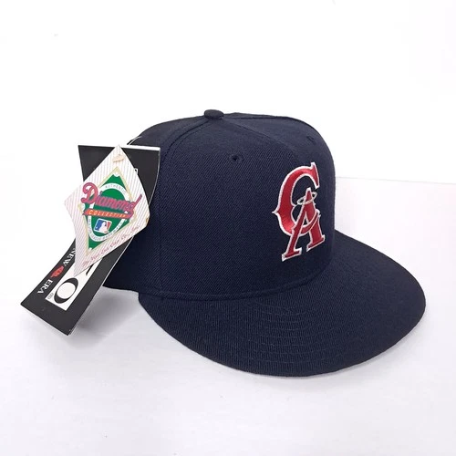 Vintage 90s California Angels Hat New Era Diamond Pro Model 6 7/8 Wool USA