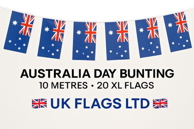 144 Packungen x 10 m Australien Flagge Wimpelkette - Großhandel Bulk Restposten WM 2026