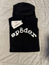 Sp5der Black Rhinestone Hoodie