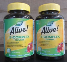 Nature's Way Alive! B-Complex Gummies, Cellular Energy Support - 2 PK