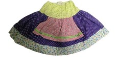Platinum By Matilda Jane Clothing Apron Skirt Tiered Patchwork Size 8 Purple