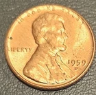 1959-D 1C RD Lincoln Cent. XF. Great Looking Coin. One Cent