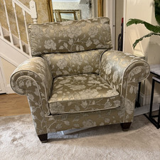 Nuresta Upholstered Floral Armchair Accent Chair Beige/Cream 110x85x95cm