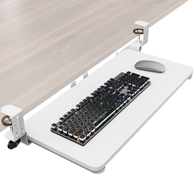 Ergonomic Keyboard Tray Under Desk, Pull Out with Adjustable C-clamp, 25.6 (3...